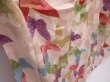 Photo3: 6023T14z1000 Vintage Japanese Kimono Silk KOMON Butterfly Peach-Beige (3)