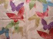 Photo5: 6023T14z1000 Vintage Japanese Kimono Silk KOMON Butterfly Peach-Beige (5)