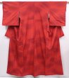 Photo1: 6024T06z740 Vintage Japanese Kimono Silk TSUMUGI  Dark red (1)