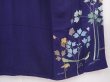 Photo7: 6024T12z1110 Antique Japanese Kimono Crepe Silk IROTOMESODE Dark navy (7)