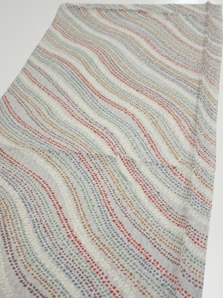 Photo3: 4C01z60  Japanese Kimono Silk  FABRIC Wisteria Light gray 41.7x14.8 (3)