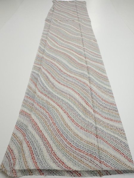 Photo5: 4C03z90  Japanese Kimono Silk  FABRIC Wisteria Light gray 64.6x14.8 (5)