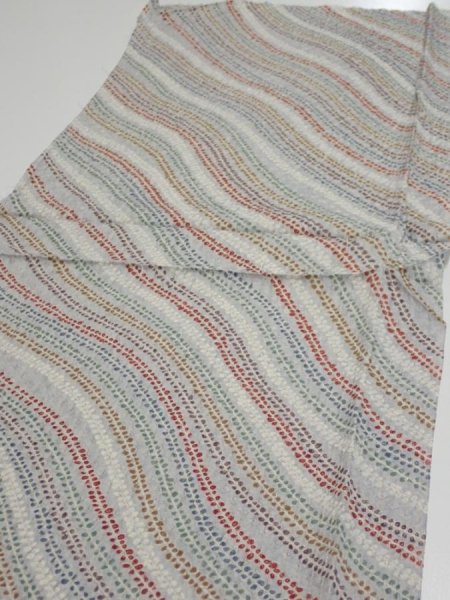 Photo2: 4C06z60  Japanese Kimono Silk  FABRIC Wisteria Light gray 44.5x14.6 (2)