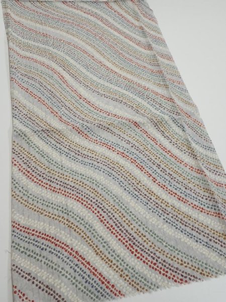 Photo3: 4C06z60  Japanese Kimono Silk  FABRIC Wisteria Light gray 44.5x14.6 (3)