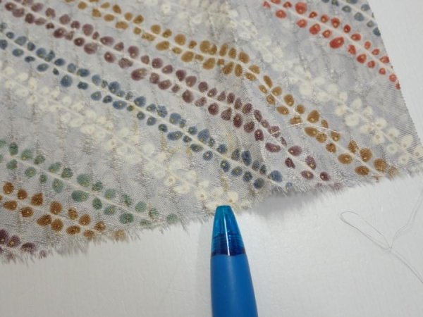 Photo6: 4C06z60  Japanese Kimono Silk  FABRIC Wisteria Light gray 44.5x14.6 (6)