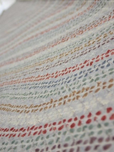 Photo4: 4C07z40  Japanese Kimono Silk  FABRIC Wisteria Light gray 58.3x7.5 (4)