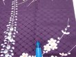 Photo6: 4C04z100  Japanese Kimono Silk  FABRIC Flowers Dark purple 70.1x14.8 (6)