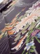 Photo4: 4C09z70  Japanese Kimono Silk  FABRIC Flowers Dark purple 88.2x7.1 (4)