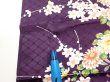 Photo6: 4C09z70  Japanese Kimono Silk  FABRIC Flowers Dark purple 88.2x7.1 (6)