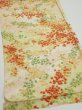 Photo2: 4C01z70  Japanese Kimono Silk  FABRIC Maple Light yellow 43.3x14.4 (2)