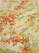 Photo1: 4C02z70  Japanese Kimono Silk  FABRIC Maple Light yellow 44.1x14.4 (1)