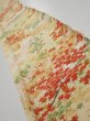 Photo1: 4C07z50  Japanese Kimono Silk  FABRIC Maple Light yellow 59.1x7.5 (1)