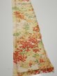Photo2: 4C07z50  Japanese Kimono Silk  FABRIC Maple Light yellow 59.1x7.5 (2)