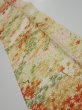 Photo2: 4C10z30  Japanese Kimono Silk  FABRIC Maple Light yellow 39.0x6.9 (2)