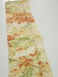 Photo3: 4C10z30  Japanese Kimono Silk  FABRIC Maple Light yellow 39.0x6.9 (3)