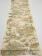 Photo5: 4C02z60  Japanese Kimono Silk  FABRIC Princess Light beige 41.3x14.6 (5)