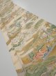 Photo1: 4C08z50  Japanese Kimono Silk  FABRIC Princess Light beige 58.7x7.5 (1)