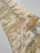 Photo2: 4C10z30  Japanese Kimono Silk  FABRIC Princess Light beige 35.0x6.7 (2)