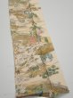 Photo3: 4C10z30  Japanese Kimono Silk  FABRIC Princess Light beige 35.0x6.7 (3)