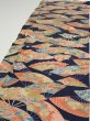 Photo3: 4C04z90  Japanese Kimono Silk  FABRIC Sensu Dark navy 65.4x14.0 (3)