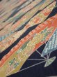 Photo4: 4C04z90  Japanese Kimono Silk  FABRIC Sensu Dark navy 65.4x14.0 (4)