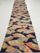 Photo5: 4C04z90  Japanese Kimono Silk  FABRIC Sensu Dark navy 65.4x14.0 (5)