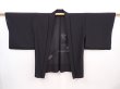 Photo5: 6105T04z300 Vintage Japanese Kimono Silk See through HAORI Stream Black (5)