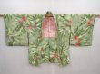 Photo5: 6105T05z550 Vintage Japanese Kimono Silk HAORI Flower Pistachio green (5)
