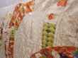 Photo2: 6105T10z1040 Vintage Japanese Kimono Silk FURISODE Flowers Off-white (2)