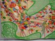 Photo6: 6105T11z1170 Vintage Japanese Kimono Silk FURISODE Flowers Green (6)