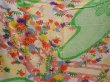 Photo8: 6105T11z1170 Vintage Japanese Kimono Silk FURISODE Flowers Green (8)