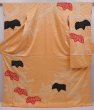Photo1: 6105T12z1150 Vintage Japanese Kimono Silk FURISODE Paulownia Cream-Orange (1)