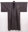 Photo4: 6106T06z690 Vintage Japanese Kimono Silk Men's OSHIMA  Brown-Gray (4)