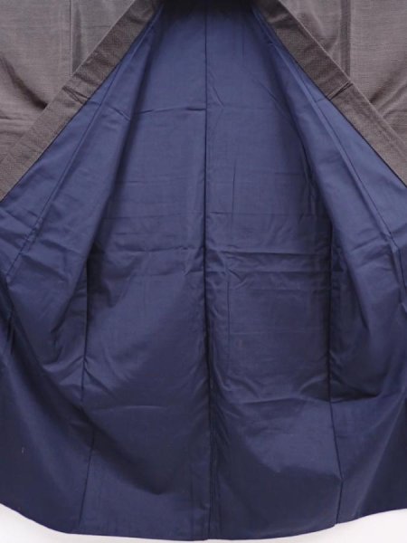 Photo5: 6106T06z690 Vintage Japanese Kimono Silk Men's OSHIMA  Brown-Gray (5)