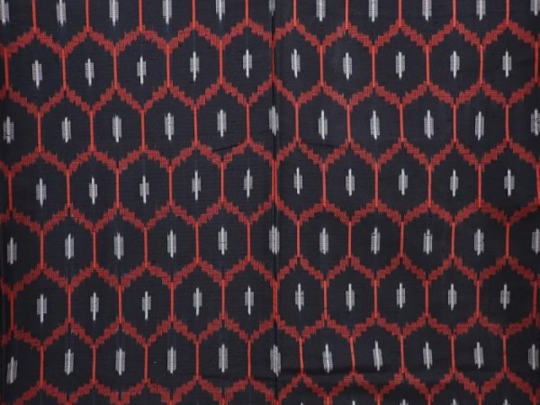 Photo5: 6106T07z960 Vintage Japanese Kimono Silk TSUMUGI  Black (5)