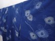 Photo2: 6106T08z800 Vintage Japanese Kimono Silk TSUMUGI Camellia Oriental blue (2)