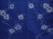 Photo5: 6106T08z800 Vintage Japanese Kimono Silk TSUMUGI Camellia Oriental blue (5)