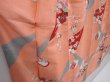 Photo3: 6106T09z700 Antique Japanese Kimono Silk KOMON Flowers Peach (3)