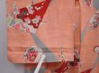 Photo6: 6106T09z700 Antique Japanese Kimono Silk KOMON Flowers Peach (6)