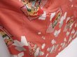 Photo3: 6106T10z520 Antique Japanese Kimono Silk KOMON  Dark coral (3)