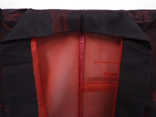 Photo5: 6106T11z390 Vintage Japanese Kimono Silk See through KOMON  Black (5)