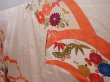 Photo2: 6106T13z1050 Vintage Japanese Kimono Silk FURISODE Flowers Light peach (2)