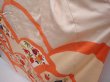 Photo4: 6106T13z1050 Vintage Japanese Kimono Silk FURISODE Flowers Light peach (4)