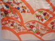 Photo5: 6106T13z1050 Vintage Japanese Kimono Silk FURISODE Flowers Light peach (5)