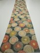 Photo5: 3P06z90  Japanese Kimono Silk  FABRIC Chrysanthemum Navy 66.9x14.4 (5)