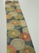 Photo4: 3P10z30  Japanese Kimono Silk  FABRIC Chrysanthemum Navy 37.8x7.1 (4)