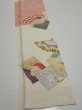 Photo2: 3P07z50  Japanese Kimono Silk  FABRIC Folding fan Off-white 65.4x7.5 (2)