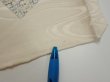 Photo7: 3P07z50  Japanese Kimono Silk  FABRIC Folding fan Off-white 65.4x7.5 (7)