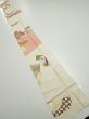 Photo5: 3P09z60  Japanese Kimono Silk  FABRIC Folding fan Off-white 93.7x6.9 (5)