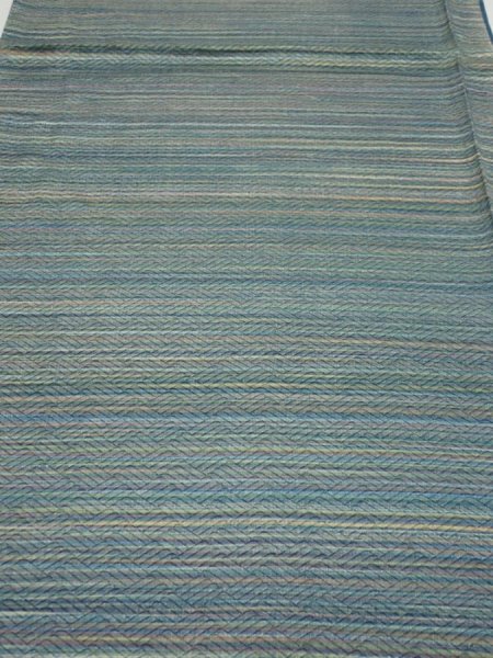 Photo1: 3P02z50  Japanese Kimono Silk  FABRIC  Blue-Gray 37.0x14.6 (1)